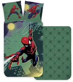 Spiderman Junior sengetøj - 100x140 cm - Flying - Vendbart design - 100% bomuld 